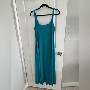 Old Navy Fit and Flare Ribbed Teal Maxi Dress Size Medium NWT